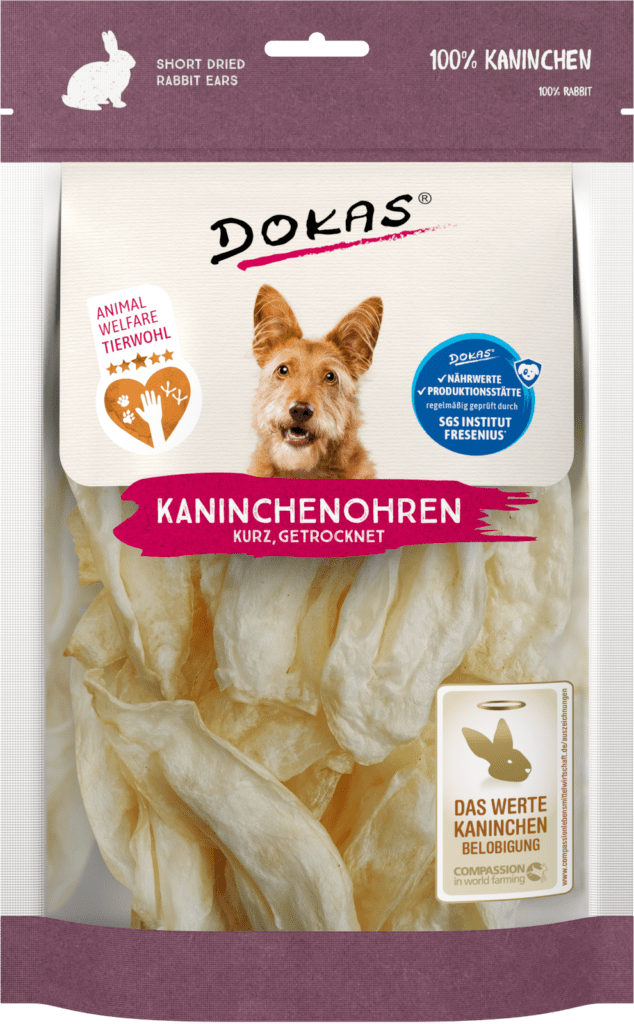 DOKAS Kaninchen-Innereien 7er Pack – Natürliche Snacks Für Hunde, BARF Geeignet