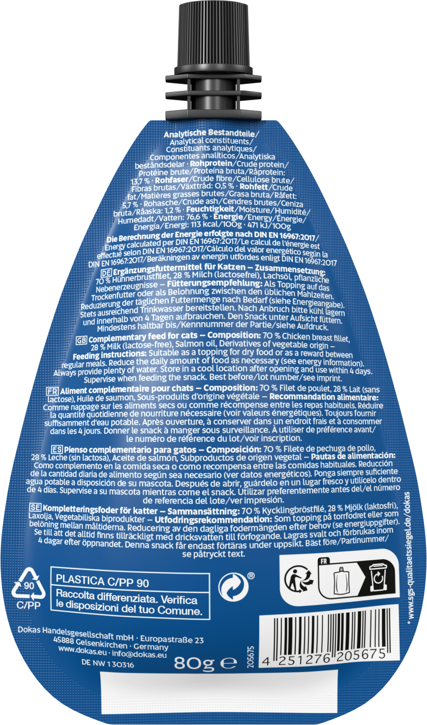 Milch-Creme mit Hühnerbrust 80 g - DOKAS